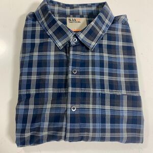 5.11 Tactical Men's Plaid Long Sleeve Button-Up Shirt – Size Large